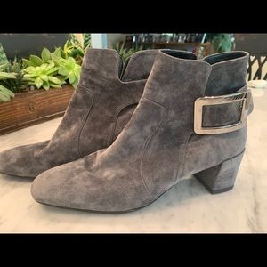 Grey Suede Roger Vivier Booties